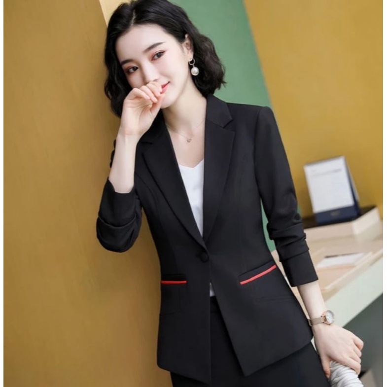 Jas Blazer wanita Semi Formal-Motif Saku Instinct Casual