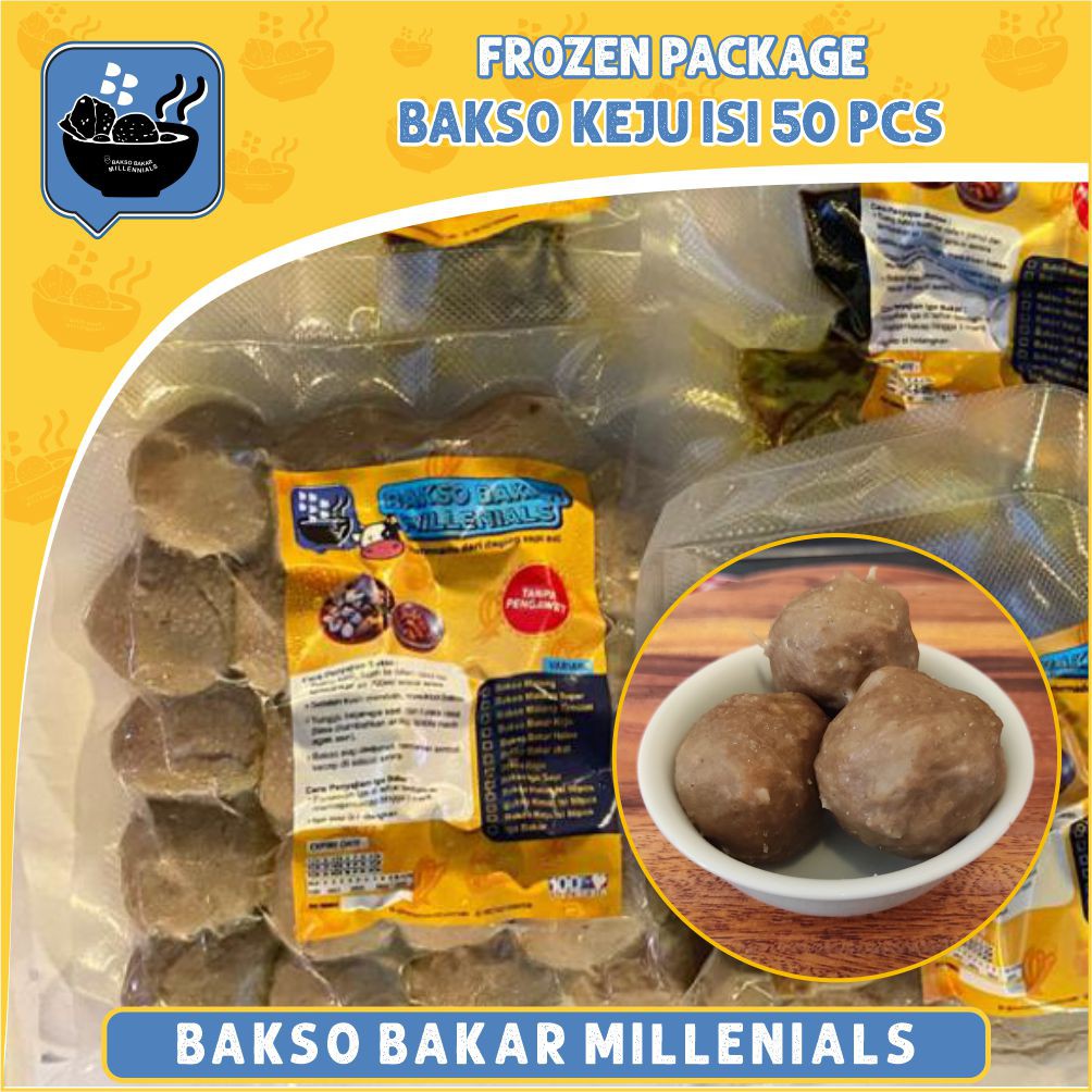 

Bakso Keju Isi 50pcs - By Bakso Bakar Millenials - Bakso Sapi Dengan Pilihan Daging Pilihan Terbaik