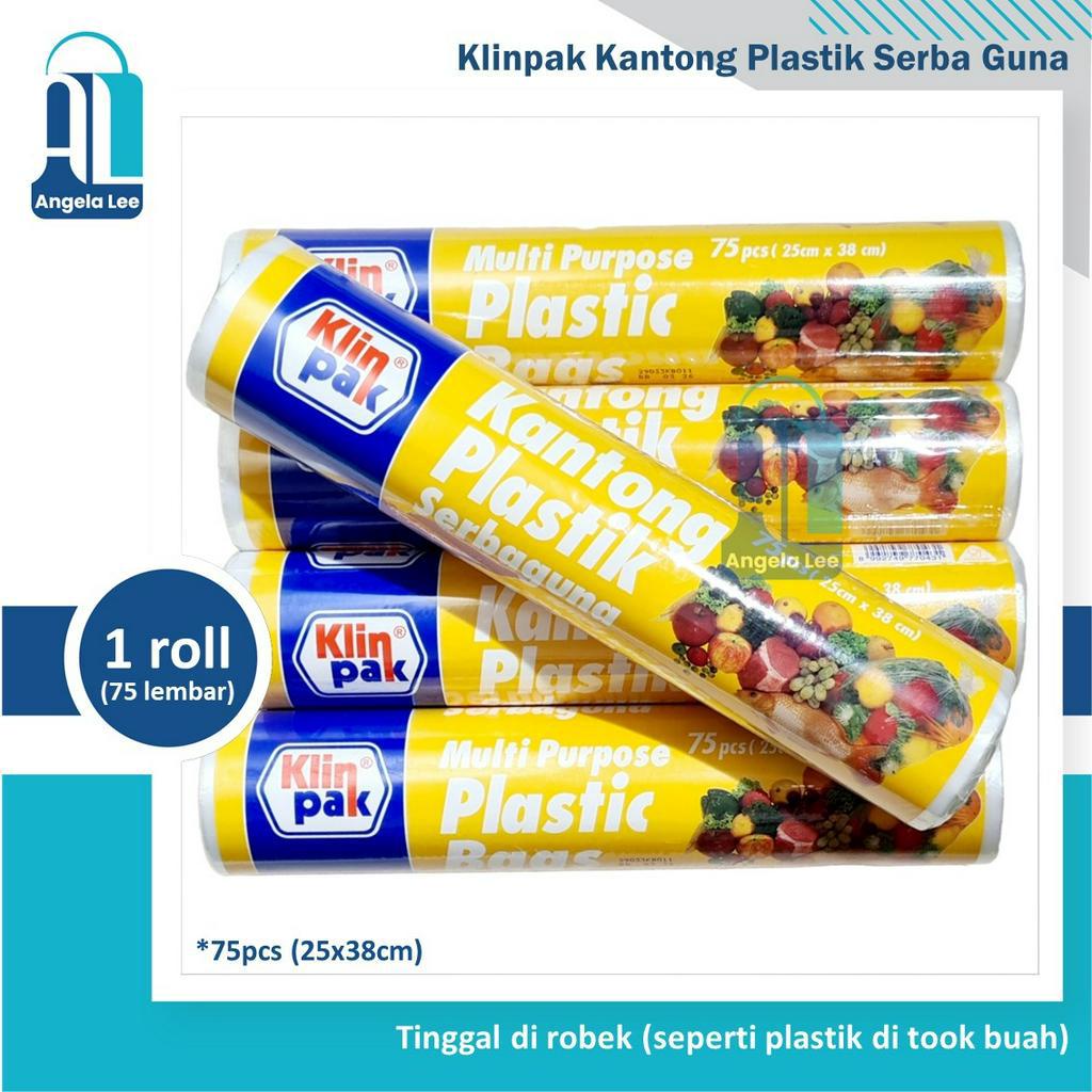 Klinpak Kantong Plastik Serbaguna Foodgrade 25x38cm Buah Sayur Roll 75pcs