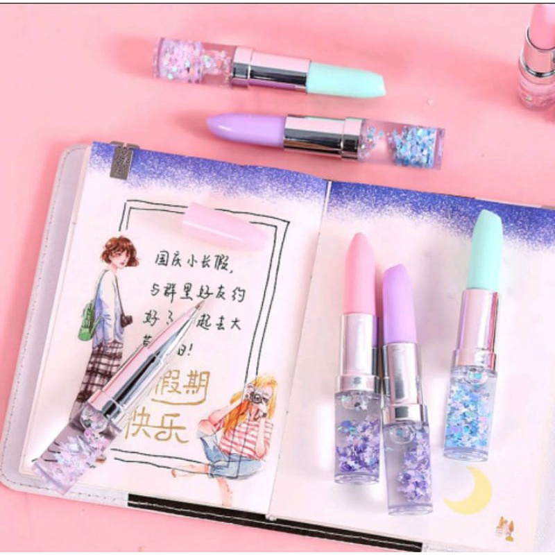 

Pulpen Lipstick Glitter Pen Aesthetic School Needs
