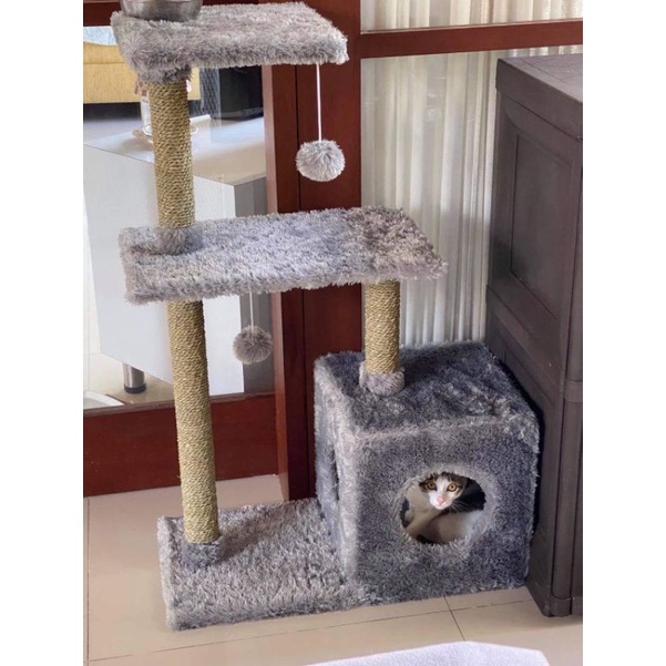 Cat tree cat condo  cat scratcher mainan kucing garukan kucing (Ready)