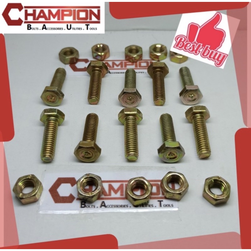 Baut + Mur Kunci 10 Badan 6mm Panjang 20mm