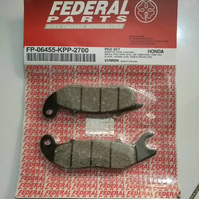 Discpad Depan Federal Mega Pro New CB 150R Verza Tiger Revo FP 06455 KPP 2700