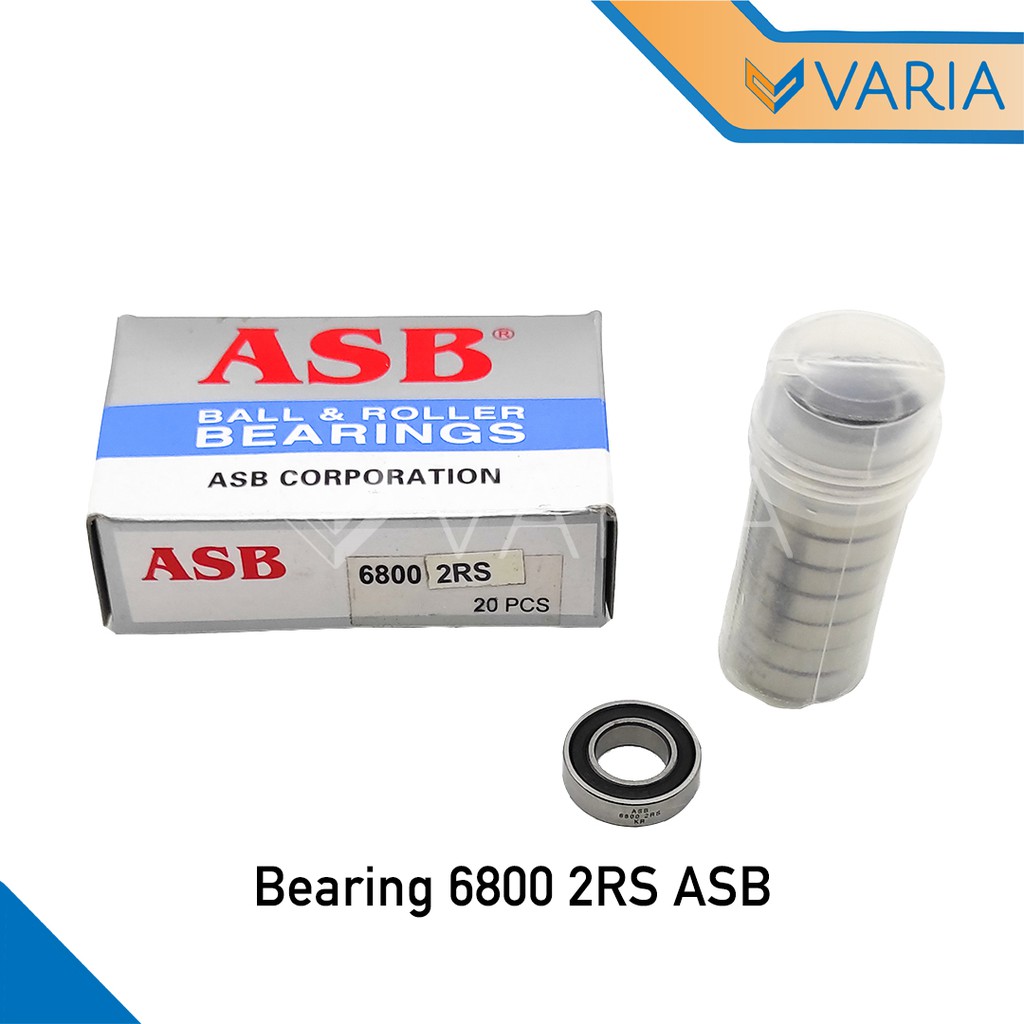 Bearing / Laher 6800 2RS Tutup Karet Double ASB