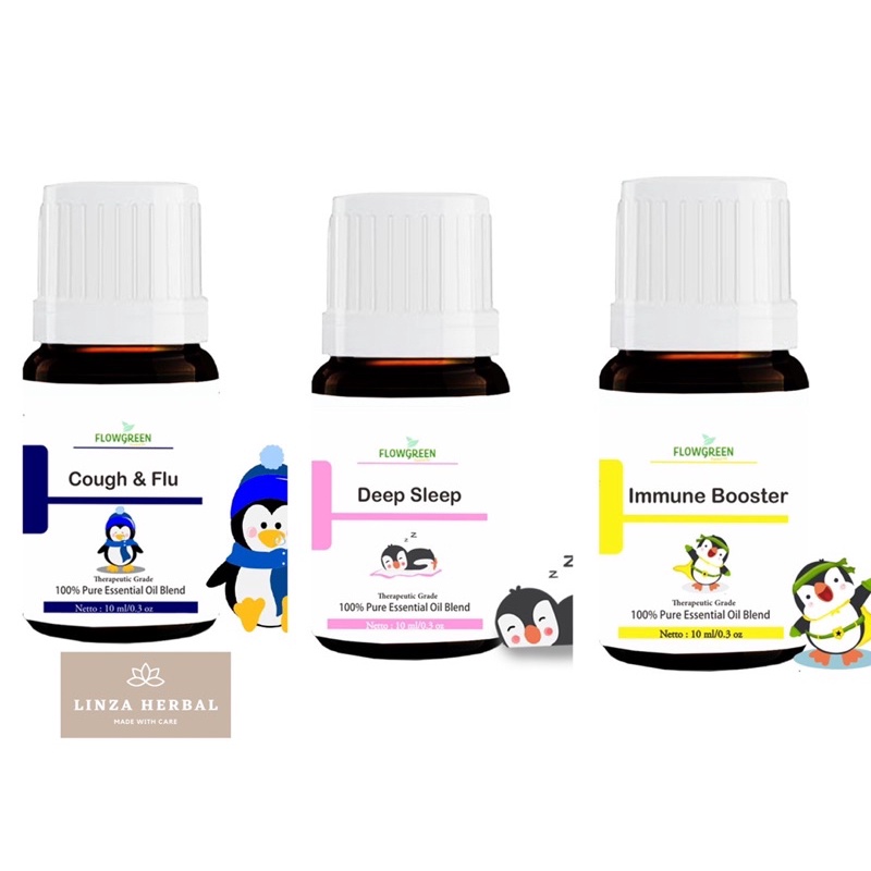 FLOWGREEN / CHIO COUGH & FLU IMMUNE BOOSTER  DEEP SLEEP ESSENTIAL OIL BLEND AMAN UNTUK BABY MURNI AR