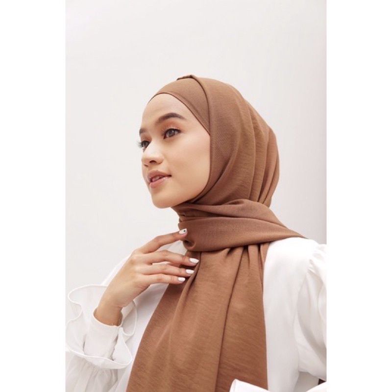 PASHMINA CRINKLE AIRFLOW COTTON SHAWL PREMIUM | PASMINA-Mocca