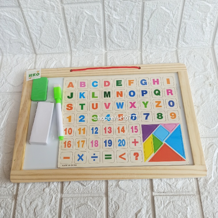 

Papan Tulis KAYU - MAGNET - KAPUR Huruf Abjad puzzle YNB8