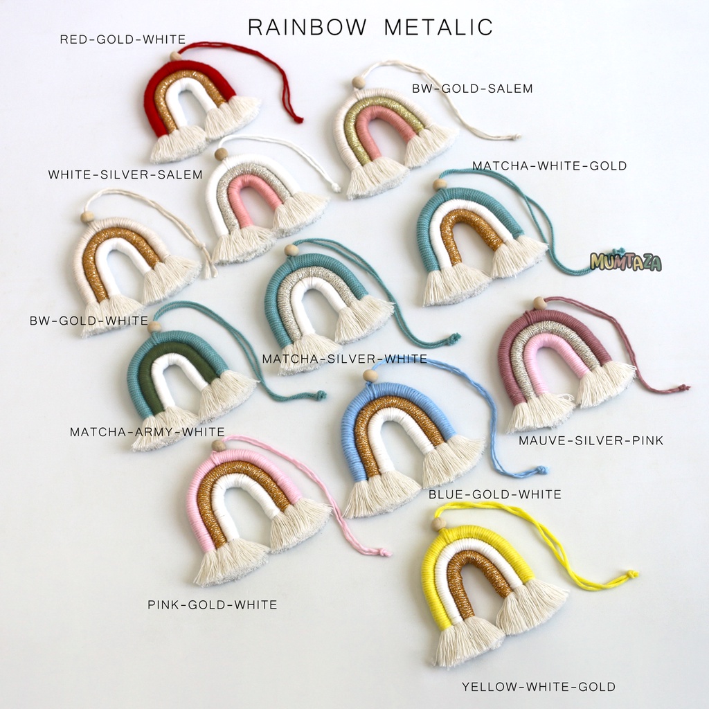 Bag charm rainbow  METALIC ~ Bagcharm pelangi ~ Gantungan Kunci ~ Souvenir Murah ~ Gantungan Tas Jali - Gantungan Tas Anyaman