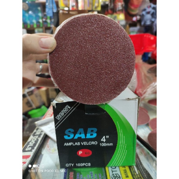 AMPLAS TEMPEL /AMPLAS BULAT 4&quot; GRIT 60 (#60) HARGA 1 PCS