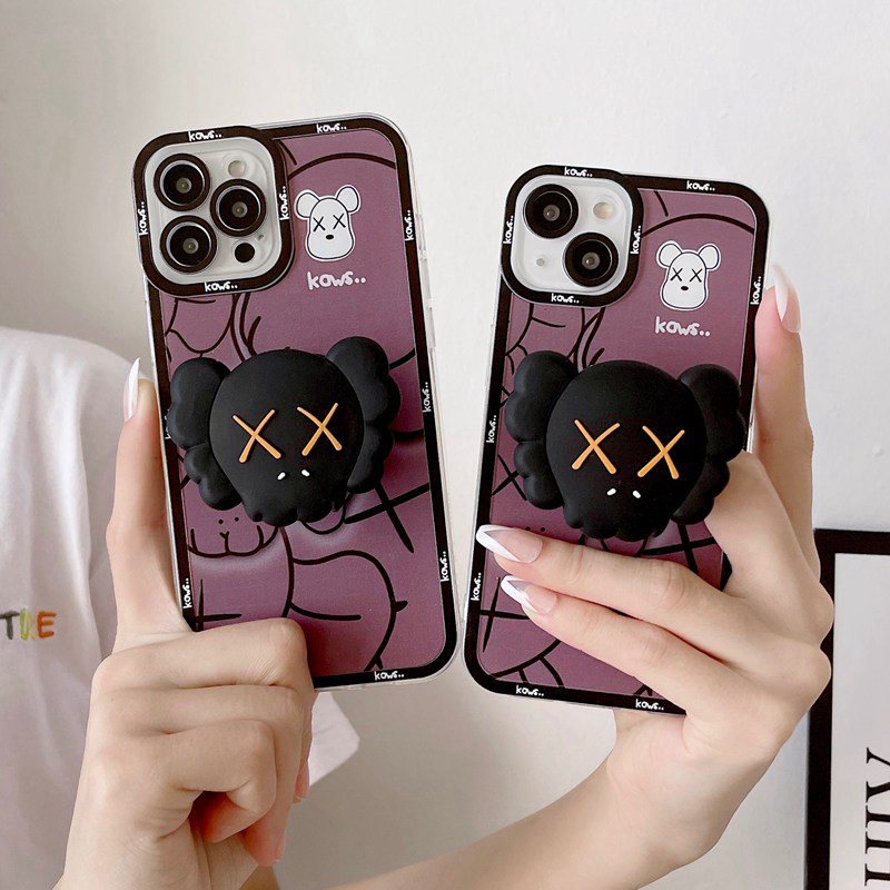 Cool！Violent Bear Popsocket Soft Case iP iPhone 11 12 13 Pro Max 6 6S 7 8 + Plus X XR SE 2020 XS Max Casing