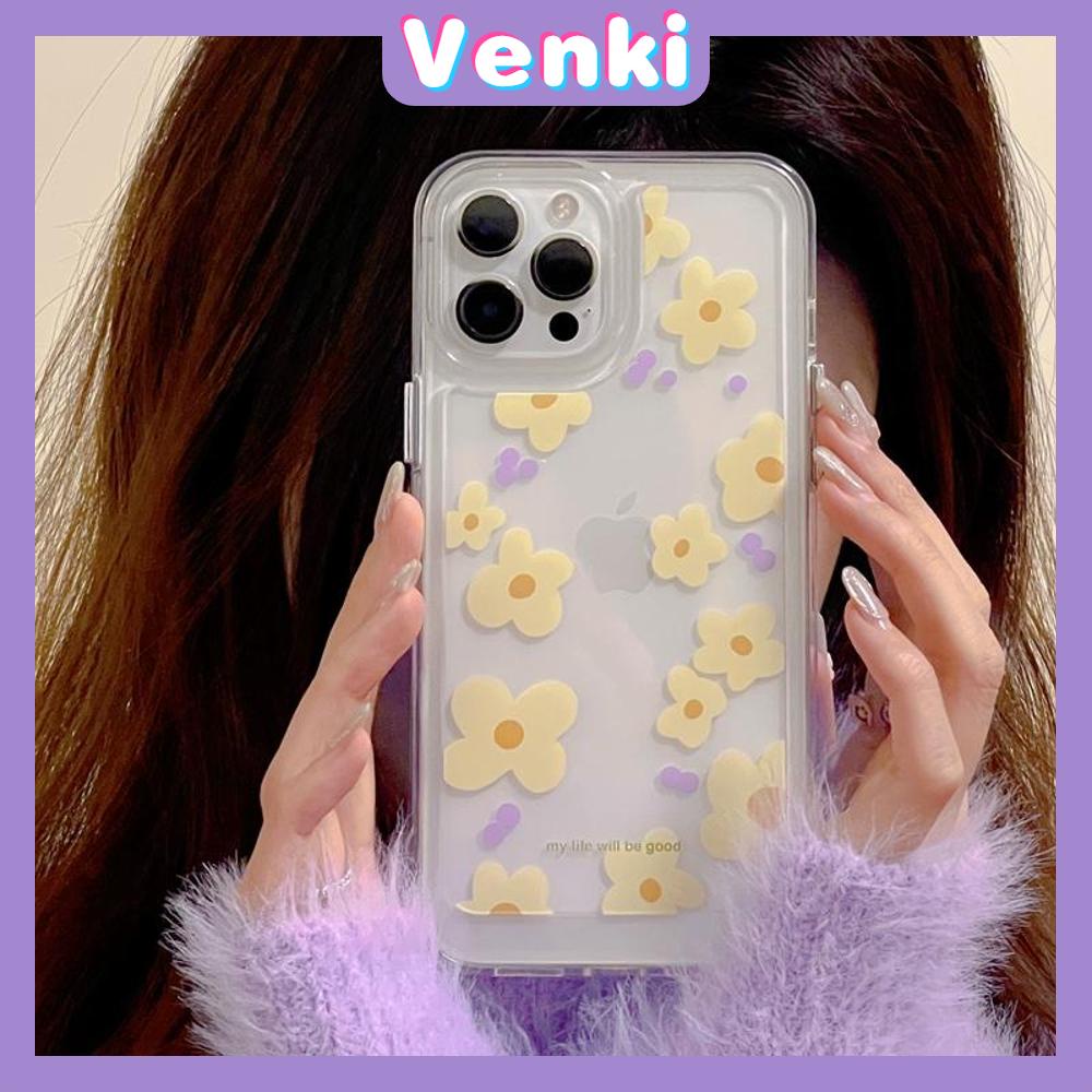 iPhone Case Clear Case Soft Thick TPU Shockproof HD Super Transparent Protection Camera Plating Button Purple Flower For iPhone 13 Pro Max iPhone 12 Pro Max iPhone 11 iPhone 7Plus