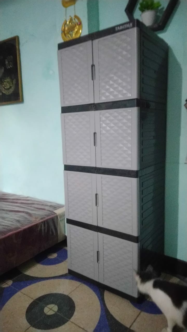 Lemari Plastik Lemari Pakaian Polos 4 Susun Promo Diskon Gede Termurah!!