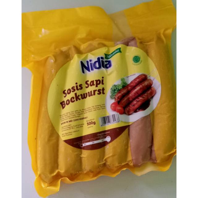 Nidia Sosis sapi Bockwurst isi 6 pcs jumbo
