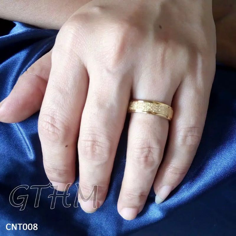 cincin titanium emas pria wanita gold