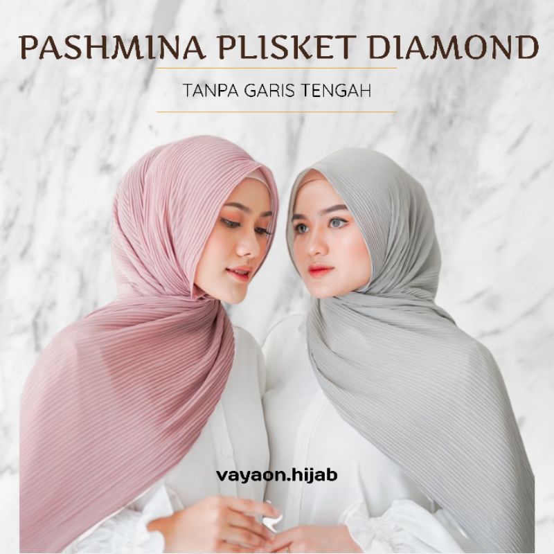 Pashmina Plisket full / Pasmina full Plisket diamond lidi pleated full 75x180 vayaon hijab