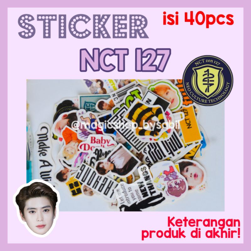 

40pcs Stiker NCT 127 anti cipratan air bahan glossy Sticker tempel jurnal lucu aesthetic kpop