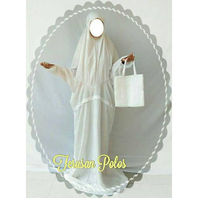 Mukena terusan putih polos