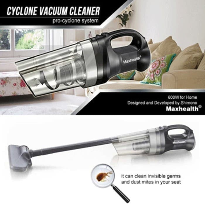 Maxhealth Cyclone Vacum Cleaner 350 Watt Penghisap penyedot Debu tenaga turbo vacum listrik 2in1 portable