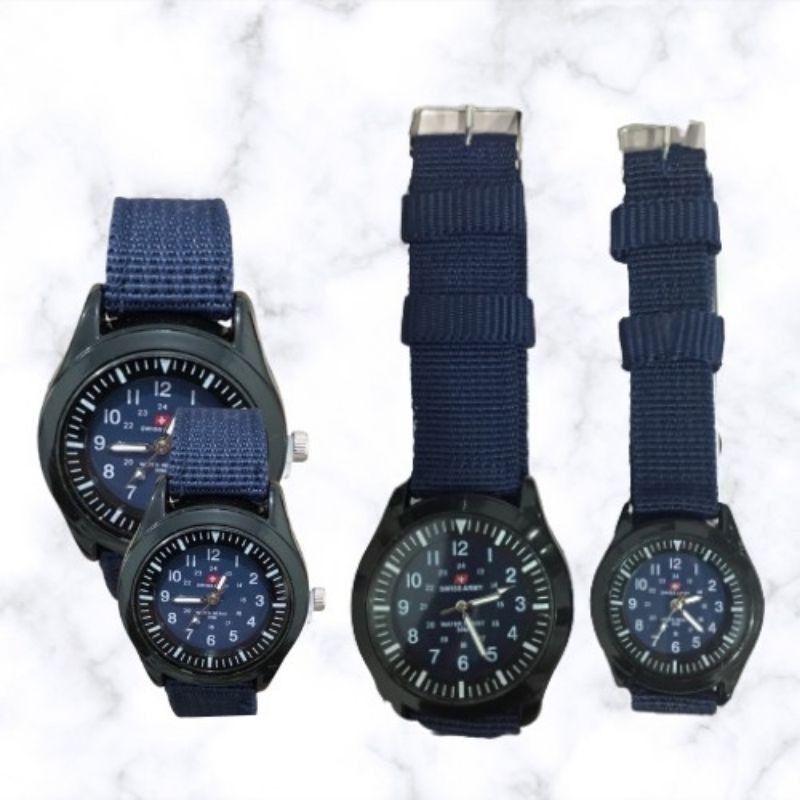 jam caple cowok/cewek tali kain kanvas