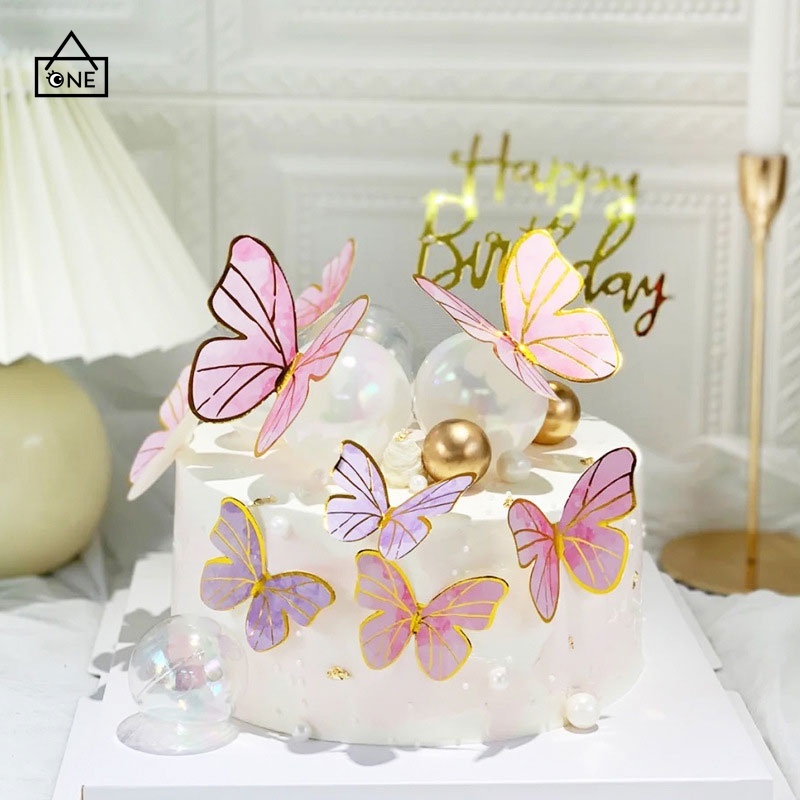 COD Kupu-kupu Cake Topper Selamat Ulang Tahun Kue Happy Birthday Mutiara Dekorasi Kue A one