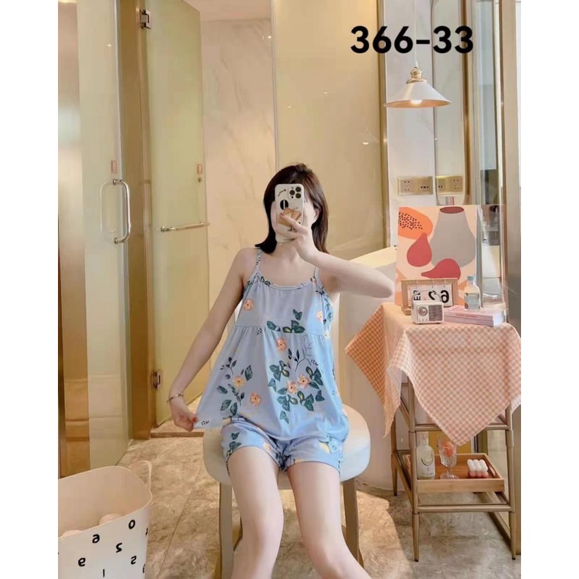 Piyama Set Baju Tidur Import murah model Babydoll wanita daster bahan kaos katun