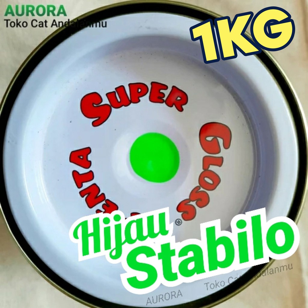

Cat Penta Super Gloss 1Kg Hijau Stabilo NC Light Green Fluorent Fluorecent Ijo Skotlet Nyala Cerah