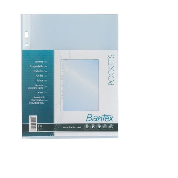 

♦ Bantex Pocket Antiglare 20 Sheets 0.08mm thickness A5 #8032 08 ♞