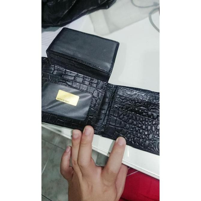 Eklusif Dompet Kulit Buaya Asli Papua - Hitam Berkualitas