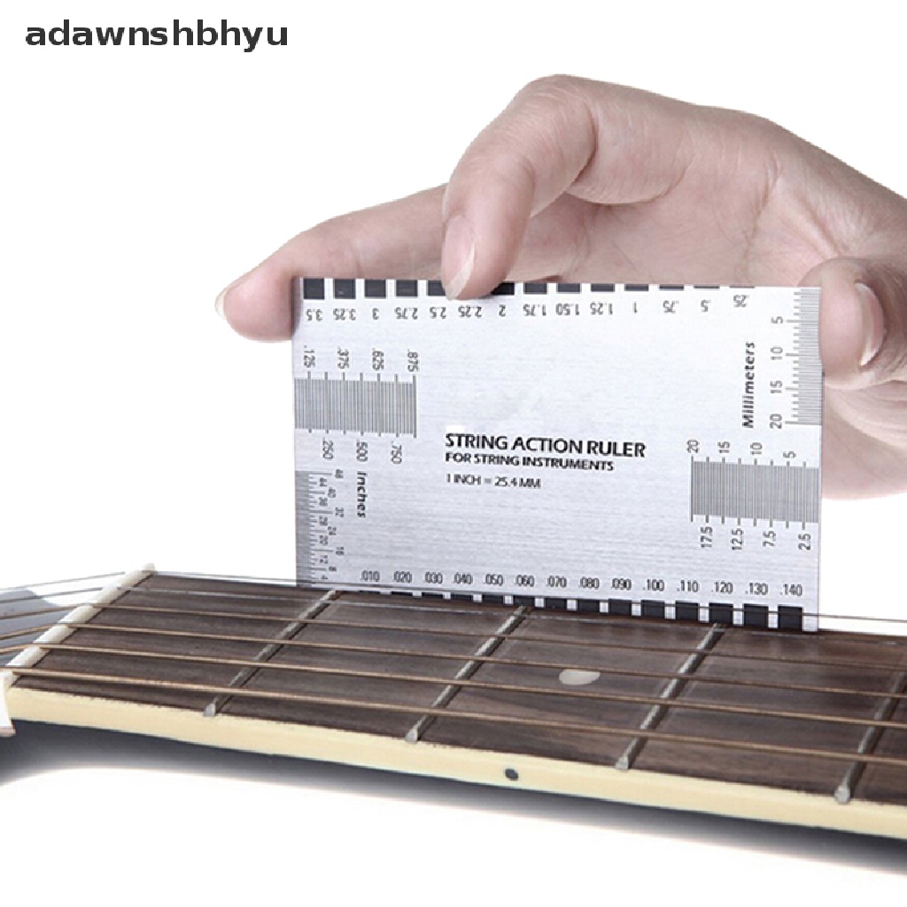 Adawnshbhyu Steel String Action Gauge Ruler Guide Setup Luthier Pengukur Untuk Bass Gitar