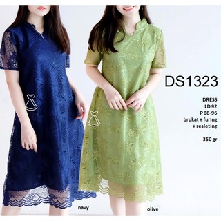 DS1323 DRESS  PESTA  BRUKAT MIDI DRESS  PESTA  WANITA MODERN 