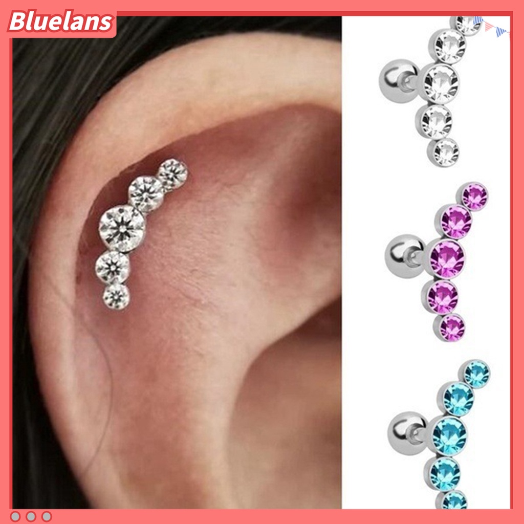 1pc Anting Stud Piercing Tulang Rawan Bahan Stainless Steel Untuk Wanita