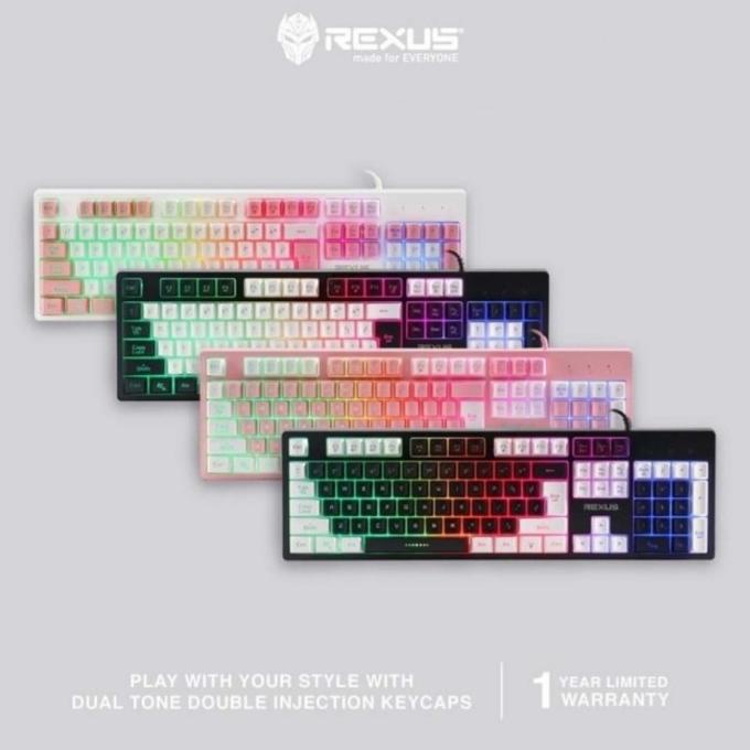 Ready...Ready...Ready...] Keyboard Gaming Rexus Gamer Gaming RGB LED RX K9E RX-K9E Original