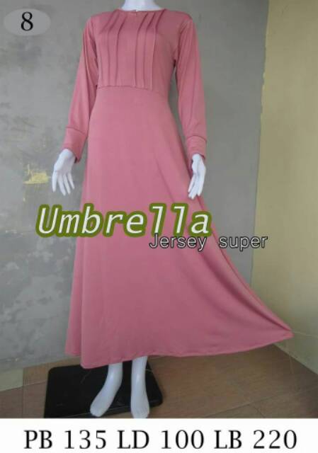 Gamis jersey super / gamis polos umbrella / jersey wanita terbaru / bahan tebal