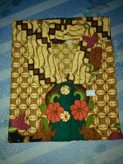 Tunik Batik Kode 604 Kancing Depan Krah Dk Tangan 7/8 Bhn Katun Batik Zaitun By Ratoe Modern