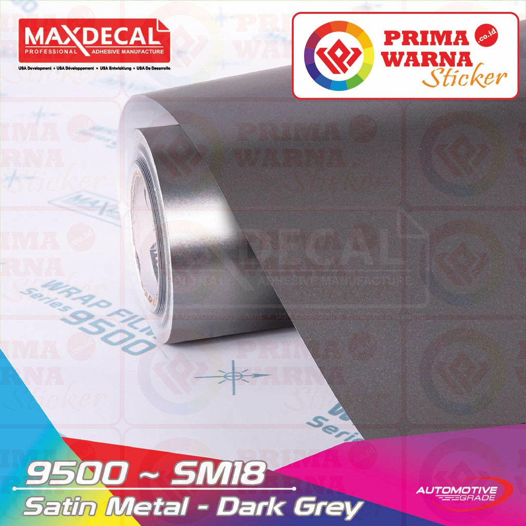 Maxdecal 9500 SM18 Satin Metal Dark Grey, Wrap Series Sticker, Meteran Lebar 152cm