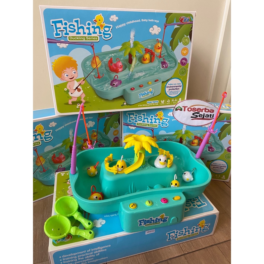 Mainan Anak Go Fishing Games Duckling Series Pancing Bebek Edukasi Baby Bath Toys Mandi