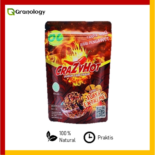 Organic Center Bubuk Cabe Pedas Extreme Level 10 Crazy Hot 80 gram