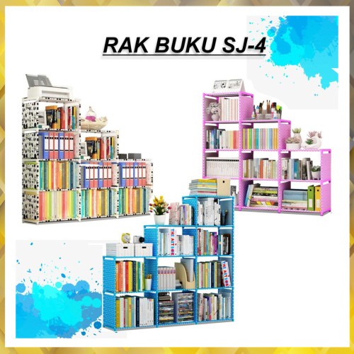 BISA COD Rak Buku plastik 3 Sisi Rak Portable Serbaguna RAK BUKU SJ-4 TERMURAH GAMPANG DIRAKIT AWET