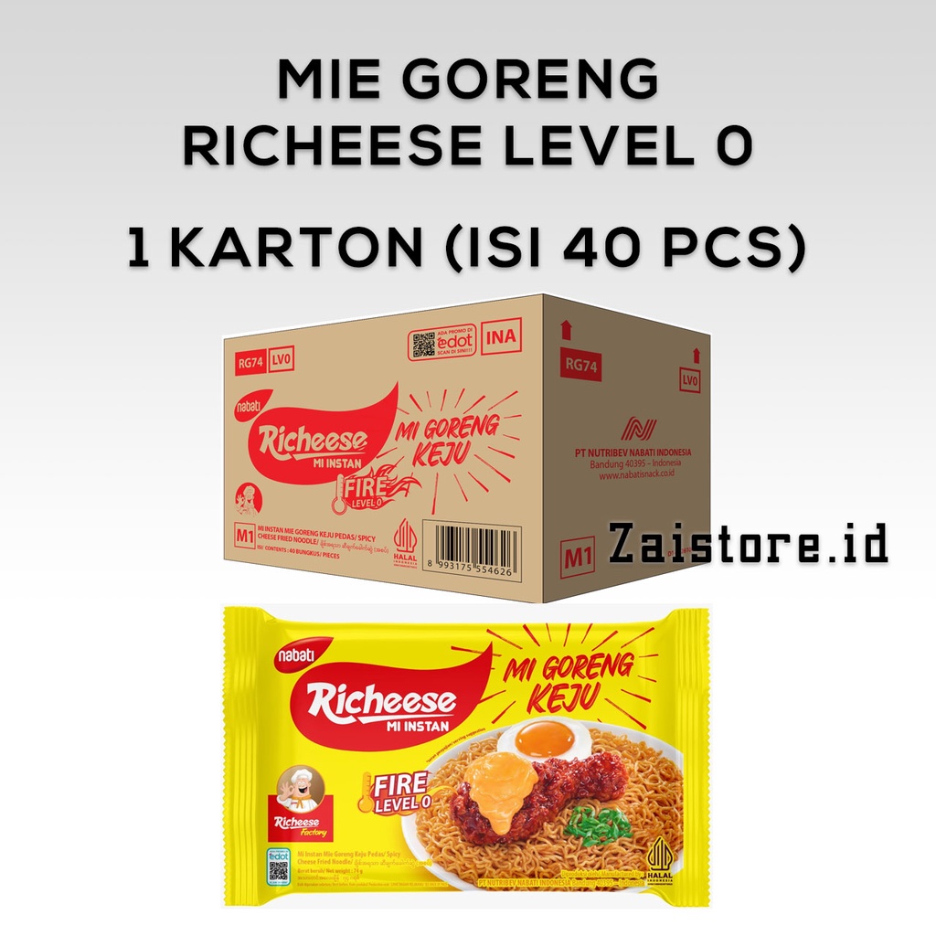 

Ready Richeese Mie Goreng Keju Level 0 (1 karton isi 40 pcs)