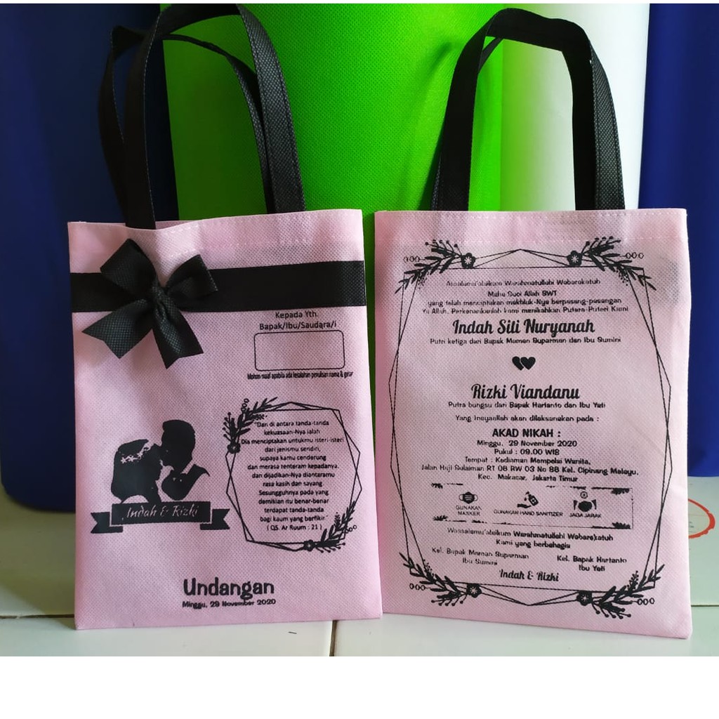 Tas Undangan Pernikahan Unik / Undangan nikah kekinian / Undangan Klasik FREE DESIGN