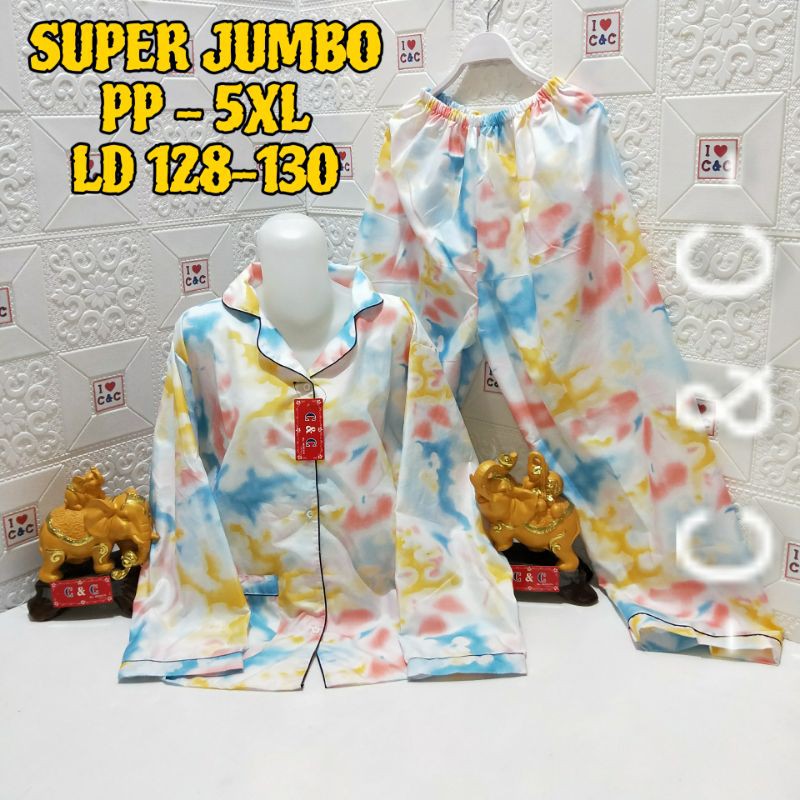 BAJU TIDUR PIYAMA/PP SUPER JUMBO 5XL/LD 130-Aquatic salem
