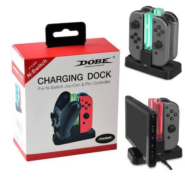 Charging Dock Charger JOYCON Joy Con &amp; Pro Controller Nintendo Switch DOBE