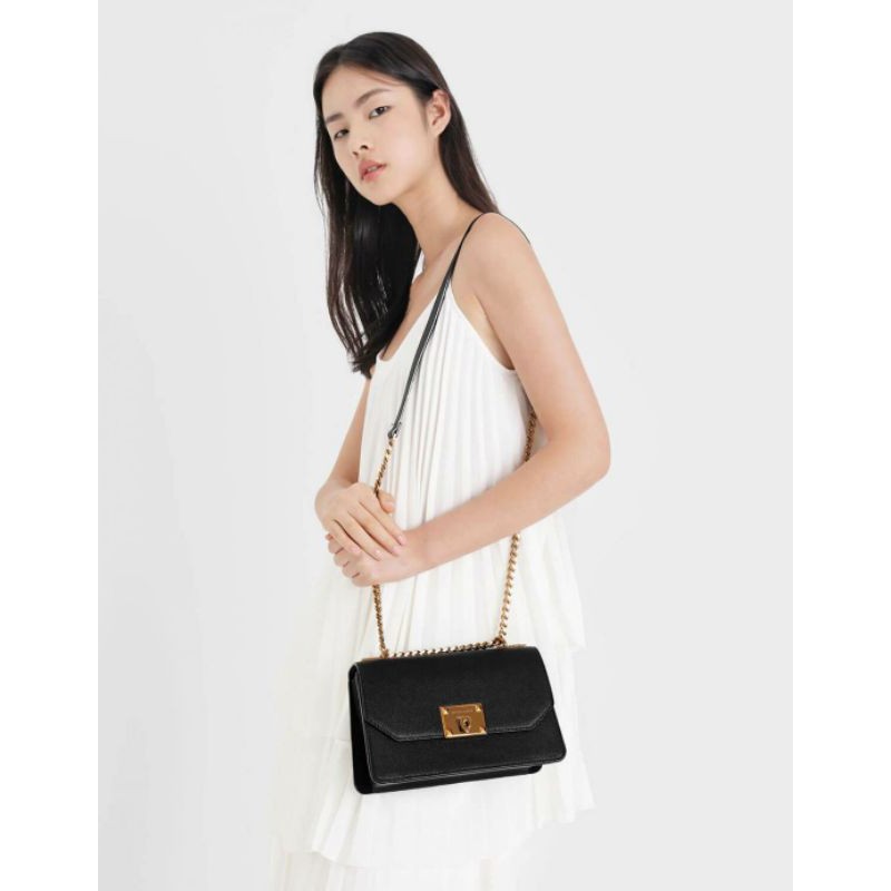 CK Metal Push Lock Crossbody Bag