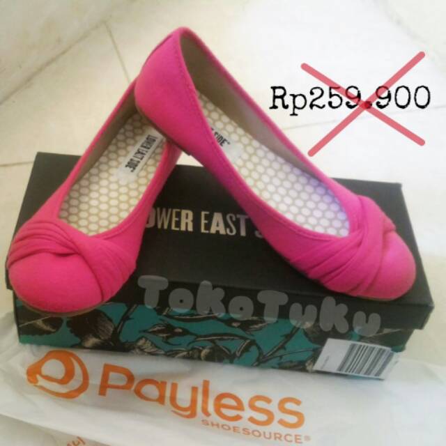 ORIGINAL BNIB Sepatu Wanita flat twist shoes bayley pink fuschia Lower East Side Payless
