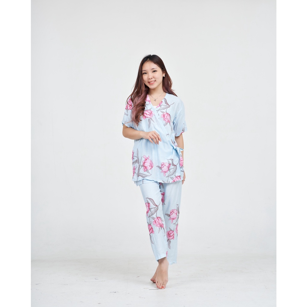 IZANY Piyama Kimono Katun Eropa Premium-GERANIUM BLUE KJ