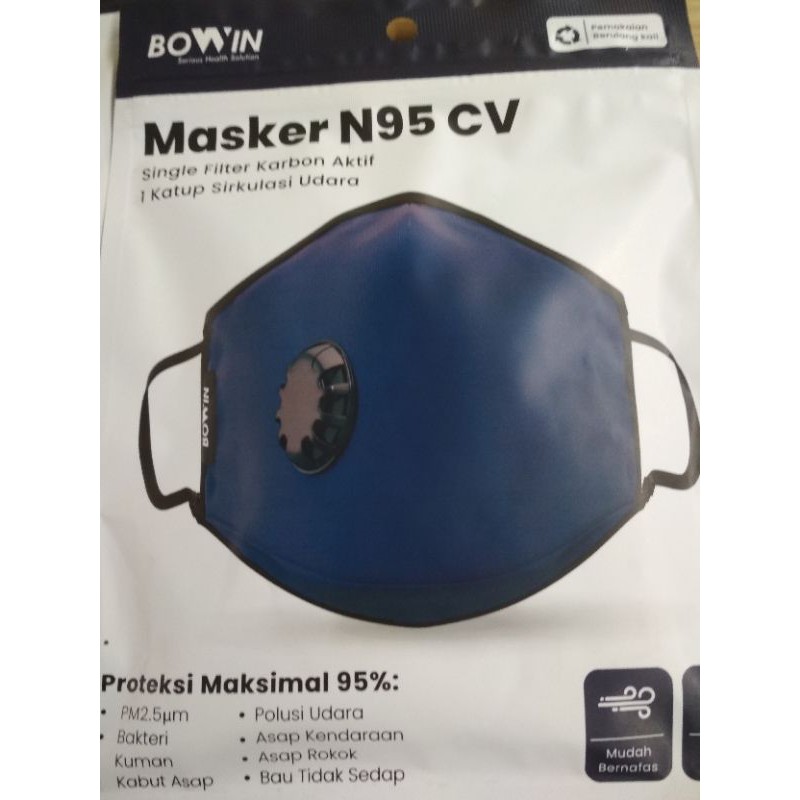Bowin Masker N95CV (Masker Kesehatan/Masker Polusi/) Original Bowin 100%