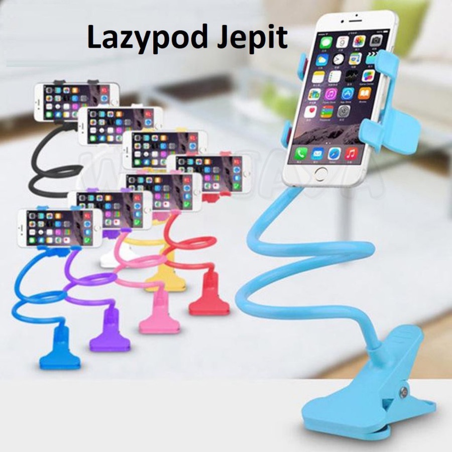 JEPITAN HP LAZYPOOD PENJEPIT SMARTPHONE LEKUK STAND HP MEJA FLEXIBLE