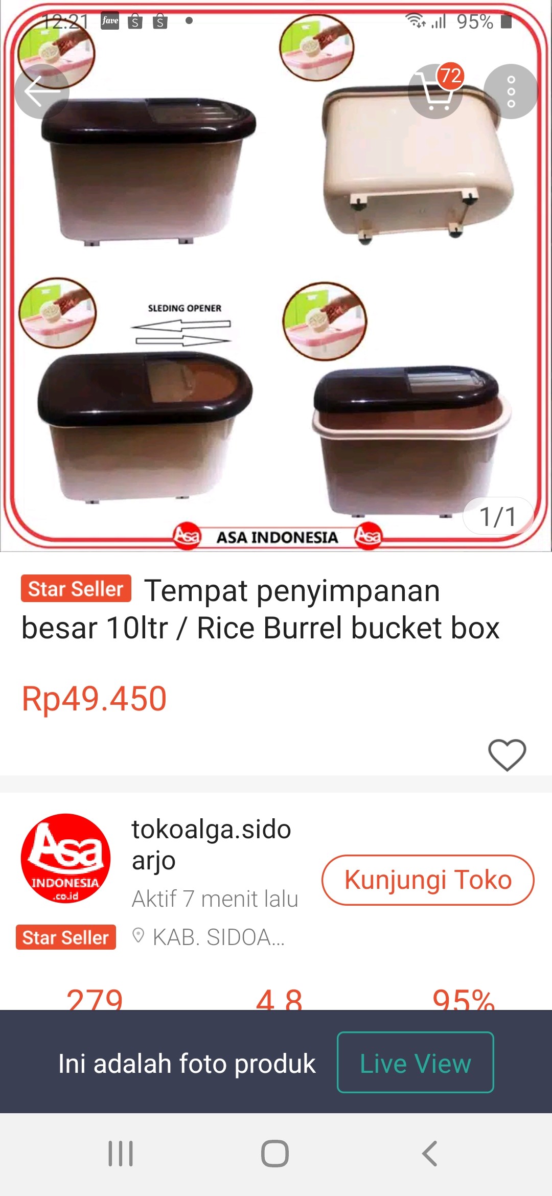 Tempat Penyimpanan Besar 10ltr / Rice Burrel Bucket Box (tsc121)