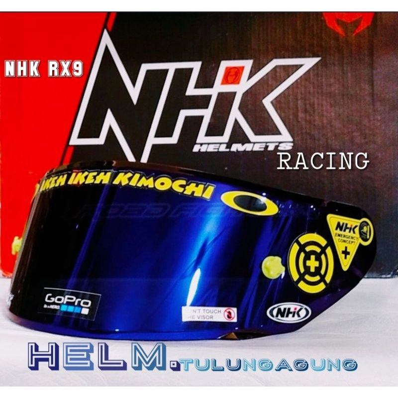 flat visor iridium NHK RX9 dan GM race pro bonus stiker visor