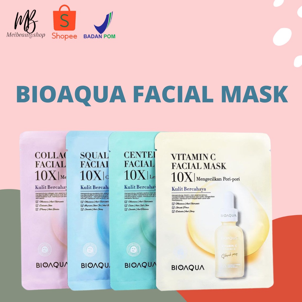 BIOAQUA 10X THE EFFECT FACIAL SHEET MASK (Squalane / Collagen / VIT C / Centella)